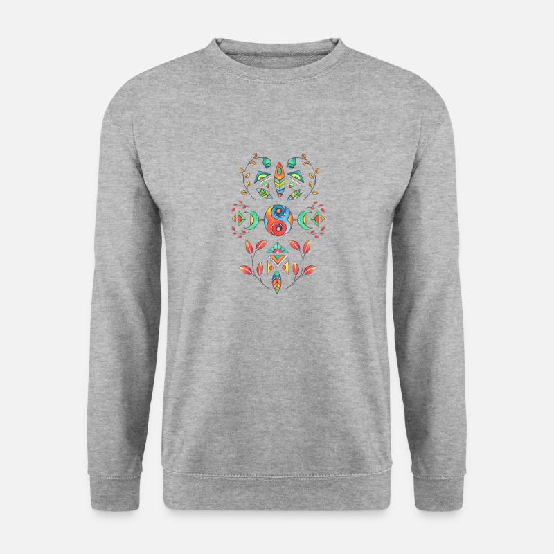 Mystisches Ornament - Unisex Pullover - Weißgrau meliert
