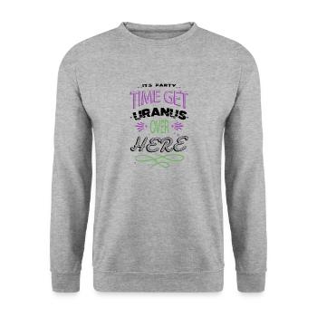 Astronomie cadeaux ciel de nuit vaisseau spatial déclaration - Sweat-shirt Unisexe - gris chiné - Devant - Alina (178cm) & Michal (187cm)