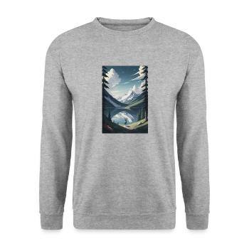 Der Seelen- See - Unisex Pullover - Weißgrau meliert - Vorne - Alina (178cm) & Michal (187cm)