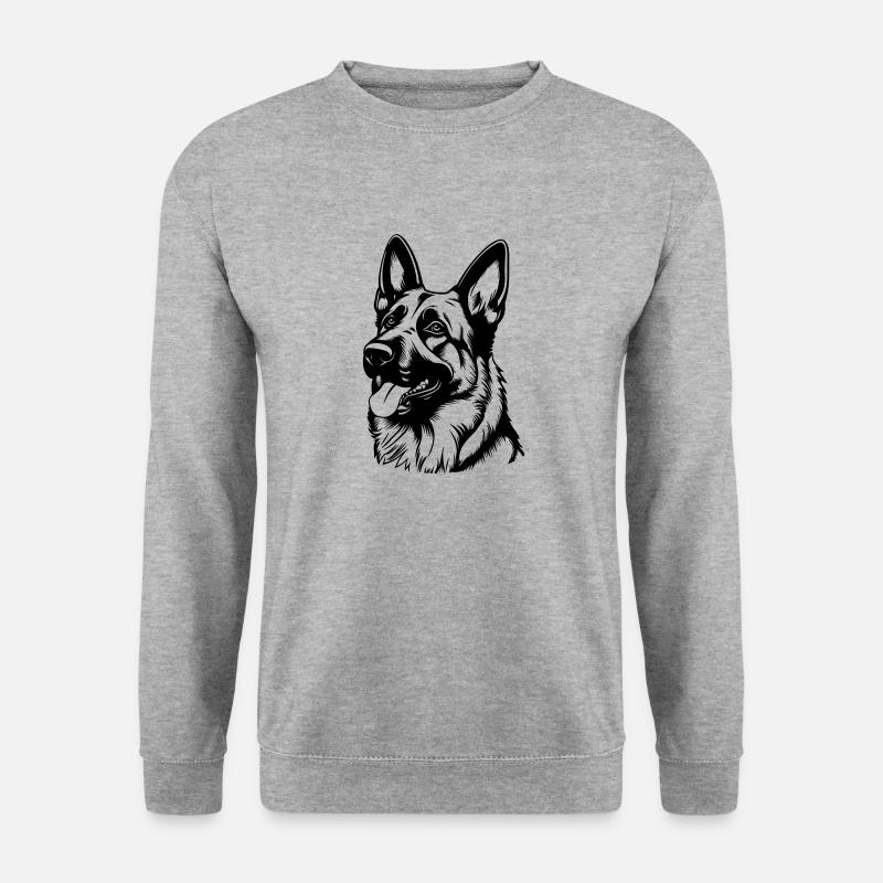 Deutscher Schäferhund - Unisex Pullover - Weißgrau meliert