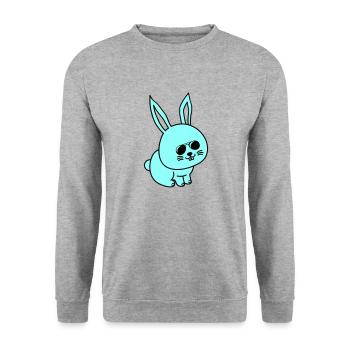 hase comic cool - Unisex Pullover - Weißgrau meliert - Vorne - Alina (178cm) & Michal (187cm)