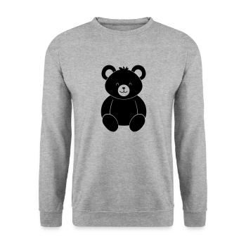 Ours en peluche - Sweat-shirt Unisexe - gris chiné - Devant - Alina (178cm) & Michal (187cm)