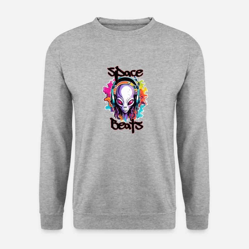 Kopfhörer / Audio / Musik / Klang / cool - Unisex Pullover - Weißgrau meliert