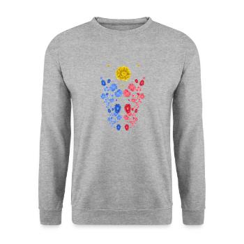 Philippines Filipino Flag Pride I Gift - Unisex Sweatshirt - salt & pepper - Front - Alina (178cm) & Michal (187cm)