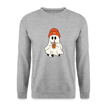 Geist - Unisex Pullover - Weißgrau meliert - Vorne - Alina (178cm) & Michal (187cm)