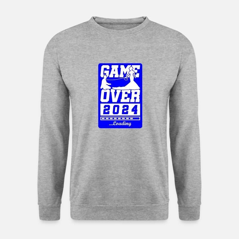 Hochzeit Loading 2024 Game Over - Unisex Pullover - Weißgrau meliert