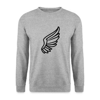 Angel Wings - Unisex Sweatshirt - salt & pepper - Front - Alina (178cm) & Michal (187cm)