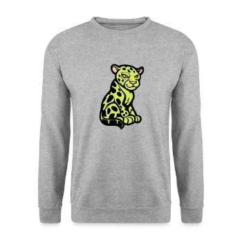 gepard tier comic - Unisex Pullover - Weißgrau meliert - Vorne - Alina (178cm) & Michal (187cm)