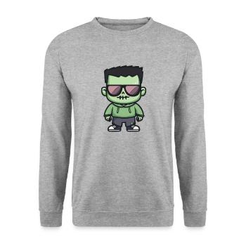 Zombie Halloween Cool - Sweat-shirt Unisexe - gris chiné - Devant - Alina (178cm) & Michal (187cm)