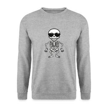 Skeleton Halloween Sunglasses - Unisex Sweatshirt - salt & pepper - Front - Alina (178cm) & Michal (187cm)