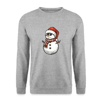 schneemann cool santa - Unisex Pullover - Weißgrau meliert - Vorne - Alina (178cm) & Michal (187cm)