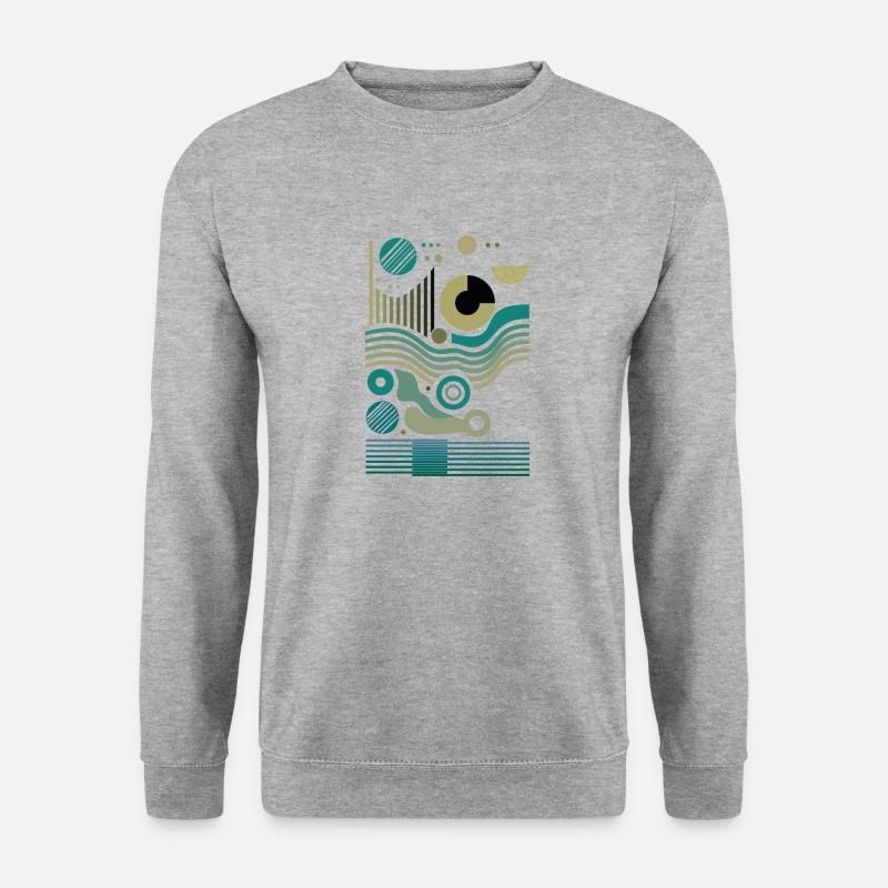 Design "Fractal Pulse" - Unisex Pullover - Weißgrau meliert