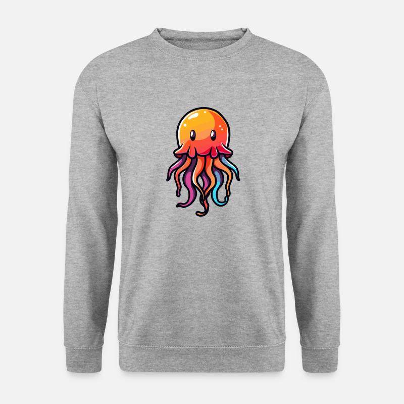 Qualle Comic - Unisex Pullover - Weißgrau meliert