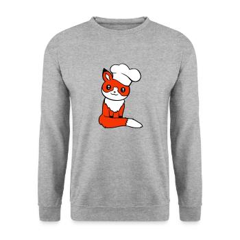 Fox Chef's Hat Chef Cooking Restaurant Kitchen - Unisex Sweatshirt - salt & pepper - Front - Alina (178cm) & Michal (187cm)
