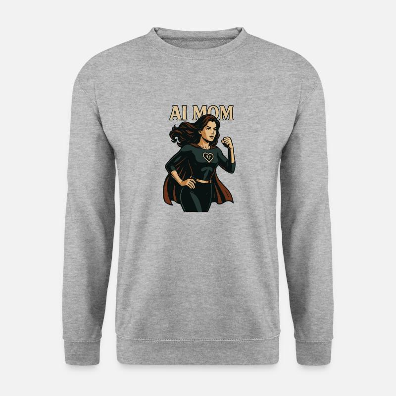 AI Mom stylish - Unisex Pullover - Weißgrau meliert