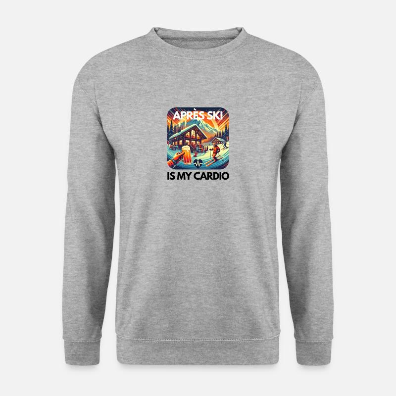 APRÈS SKI IS MY CARDIO - Unisex Pullover - Weißgrau meliert