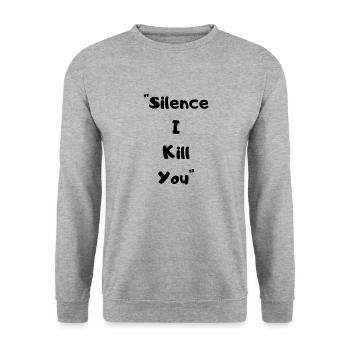 Silence I Kill You - Unisex Pullover - Weißgrau meliert - Vorne - Alina (178cm) & Michal (187cm)