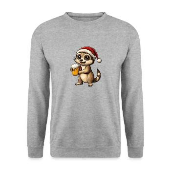 Bière Meerkat Noël - Sweat-shirt Unisexe - gris chiné - Devant - Alina (178cm) & Michal (187cm)