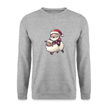 Sheep Santa Claus - Unisex Sweatshirt - salt & pepper - Front - Alina (178cm) & Michal (187cm)