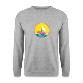 Summer Segelboot Wassermelone - Unisex Pullover - Weißgrau meliert - Vorne - Alina (178cm) & Michal (187cm)