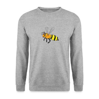 abeille - Sweat-shirt Unisexe - gris chiné - Devant - Alina (178cm) & Michal (187cm)