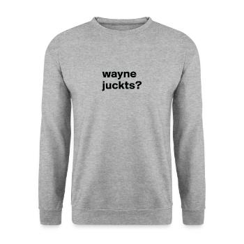 Spruch wayne - Unisex Pullover - Weißgrau meliert - Vorne - Alina (178cm) & Michal (187cm)