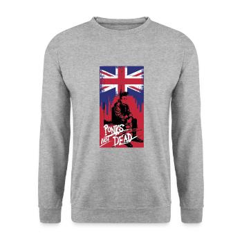 british punk rock - Unisex Sweatshirt - salt & pepper - Front - Alina (178cm) & Michal (187cm)