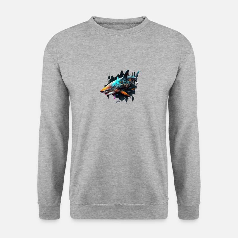 Sharkedo - Unisex Pullover - Weißgrau meliert