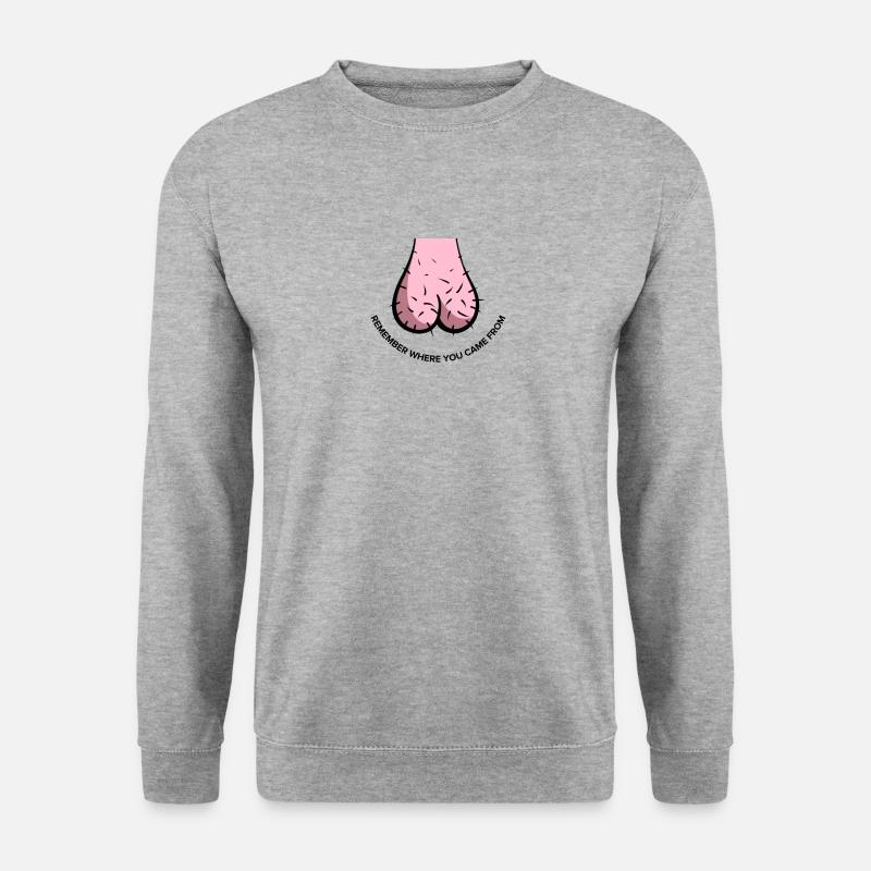 Hoden & Herkunft - Unisex Pullover - Weißgrau meliert