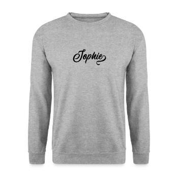 Sophie - Prénom - Sweat-shirt Unisexe - gris chiné - Devant - Alina (178cm) & Michal (187cm)
