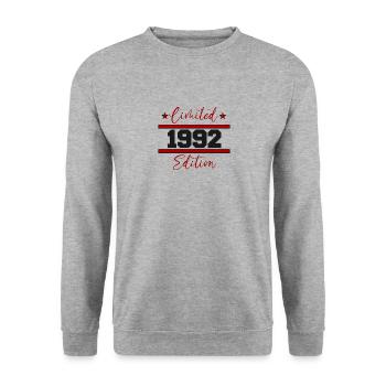 Édition limitée Né 1990 30e anniversaire - Sweat-shirt Unisexe - gris chiné - Devant - Alina (178cm) & Michal (187cm)