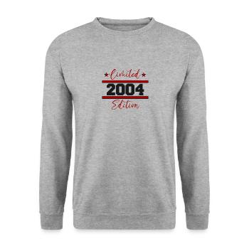 Limited Edition Born 2004 18th birthday - Unisex Sweatshirt - salt & pepper - Front - Alina (178cm) & Michal (187cm)