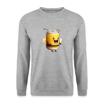 Bee(r)-Can - La canette de bière Bee Bee - Sweat-shirt Unisexe - gris chiné - Devant - Alina (178cm) & Michal (187cm)