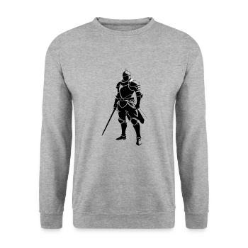 Chevalier - Autocollant de conception médiévale - Sweat-shirt Unisexe - gris chiné - Devant - Alina (178cm) & Michal (187cm)