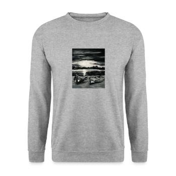 Grey Vibes - Unisex Pullover - Weißgrau meliert - Vorne - Alina (178cm) & Michal (187cm)