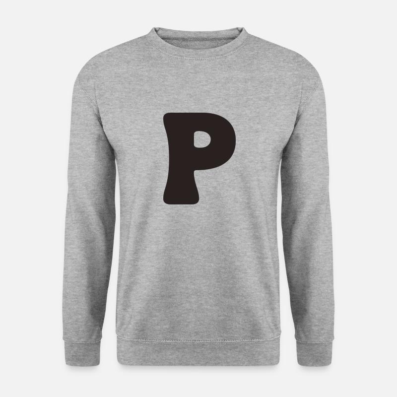 P - Unisex Pullover - Weißgrau meliert