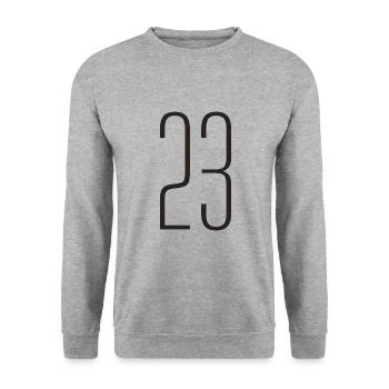 23 - Unisex Sweatshirt - salt & pepper - Front - Alina (178cm) & Michal (187cm)