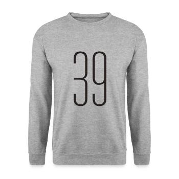 39 - Unisex Pullover - Weißgrau meliert - Vorne - Alina (178cm) & Michal (187cm)