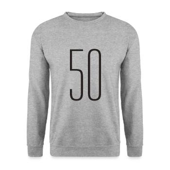 50 - Unisex Sweatshirt - salt & pepper - Front - Alina (178cm) & Michal (187cm)