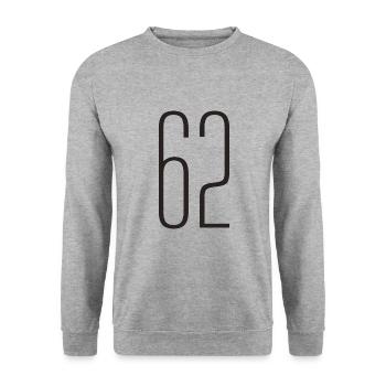 62 - Unisex Pullover - Weißgrau meliert - Vorne - Alina (178cm) & Michal (187cm)