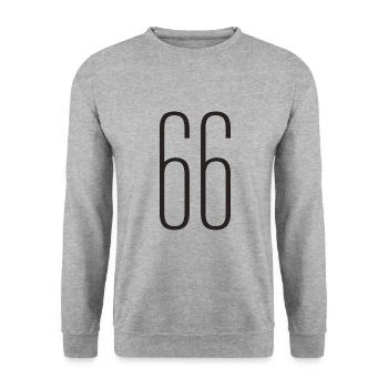 66 - Unisex Sweatshirt - salt & pepper - Front - Alina (178cm) & Michal (187cm)