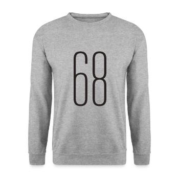 68 - Unisex Pullover - Weißgrau meliert - Vorne - Alina (178cm) & Michal (187cm)