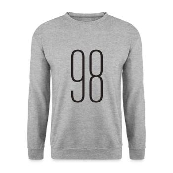 98 - Unisex Sweatshirt - salt & pepper - Front - Alina (178cm) & Michal (187cm)