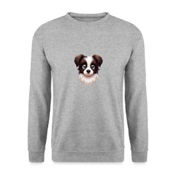 Playful Border Collie Portrait - Unisex Sweatshirt - salt & pepper - Front - Alina (178cm) & Michal (187cm)