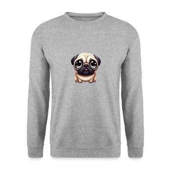Artistic Pug Life - Unisex Sweatshirt - salt & pepper - Front - Alina (178cm) & Michal (187cm)