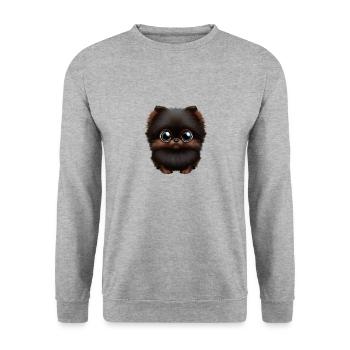 Pommersche Familienkuscheln - Unisex Pullover - Weißgrau meliert - Vorne - Alina (178cm) & Michal (187cm)
