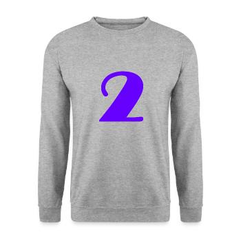 2. 2 JAHRE. 2. JUBILÄUM. GEBURTSTAG 2 JAHRE - Unisex Pullover - Weißgrau meliert - Vorne - Alina (178cm) & Michal (187cm)