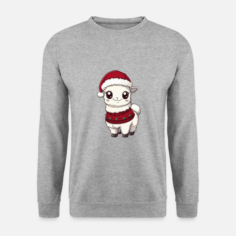 Alpaca Llama Christmas Comic - Unisex Sweatshirt - salt & pepper