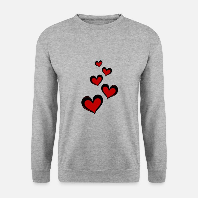 Herzen Liebe Symbol - Unisex Pullover - Weißgrau meliert