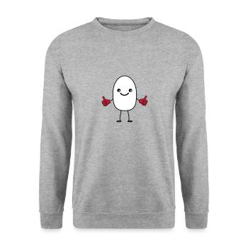 laughing egg - Unisex Sweatshirt - salt & pepper - Front - Alina (178cm) & Michal (187cm)